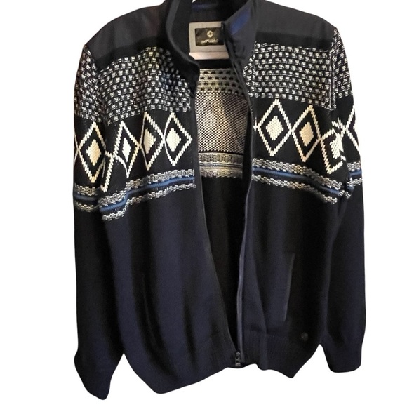Impulso Made in Italy-50% Wool-Zip up Cardigan-Diamond Design- Size XXL-EU/XL US - Picture 2 of 15